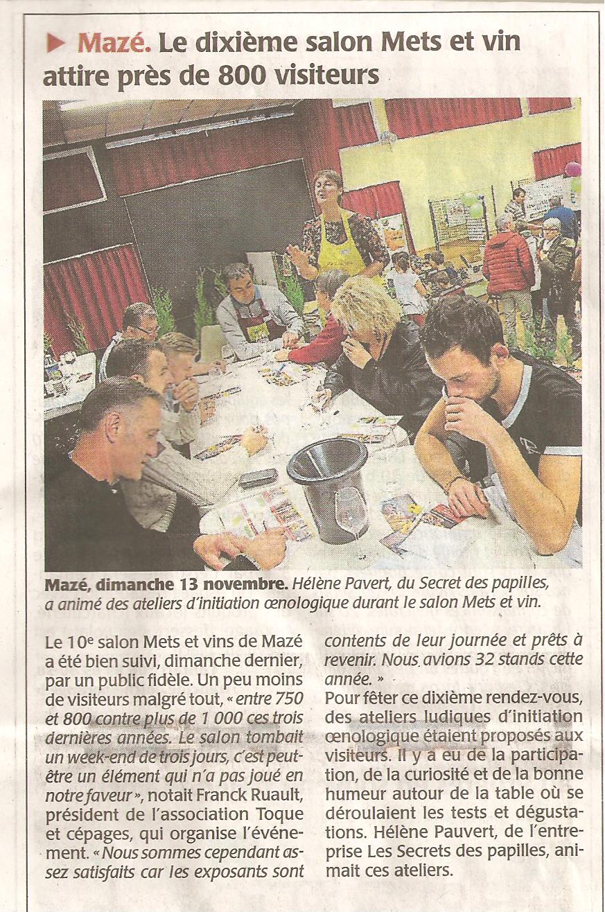 Article salon 2016 courrier de l'ouest du 15.11.16