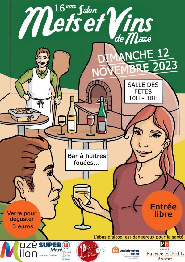 Affiche mets et vins 2023 avec logos